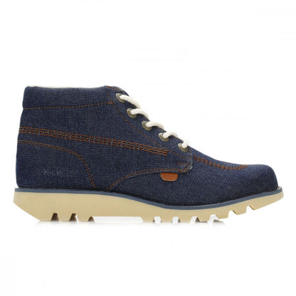 Kickers Mens Kick Hi Denim Boots 14035 Dark Blue