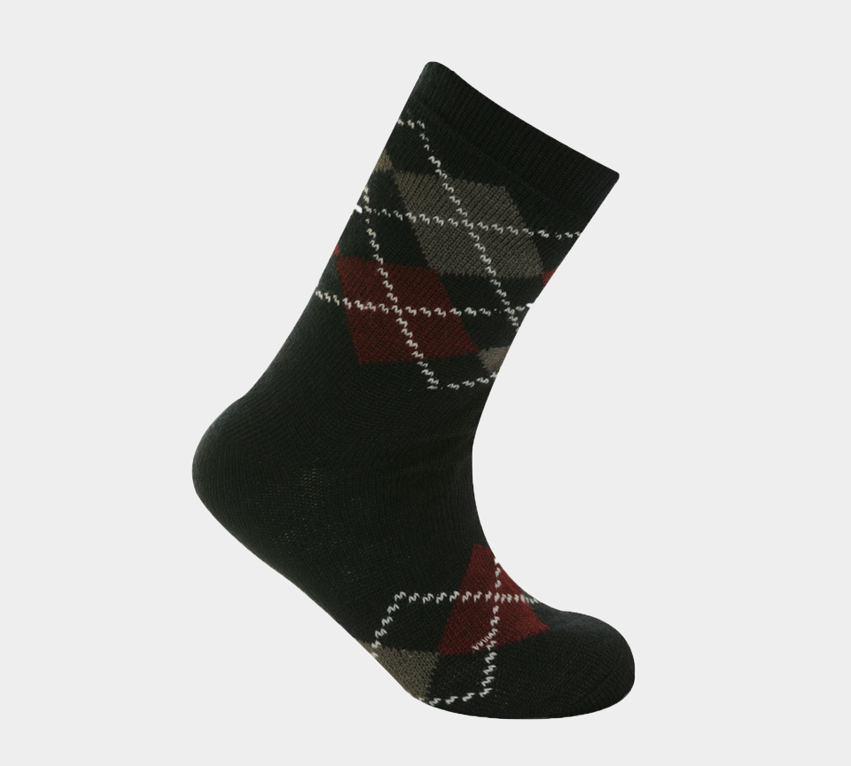 1 Paar M10785 HERREN 4,7 TOG THERMAL FLEECE SHERPA LINING SLIPPER GRIPPER SOCKS – Argyle Navy 