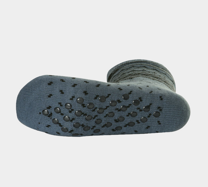 1 Paar M10785 HERREN 4,7 TOG THERMALFLEECE SHERPA-FUTTER SLIPPER GRIPPER SOCKEN – Blau 