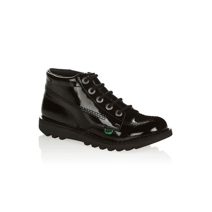 Kickers Youth Kick Hi Black Patent KF0000579BXW UK 3-6