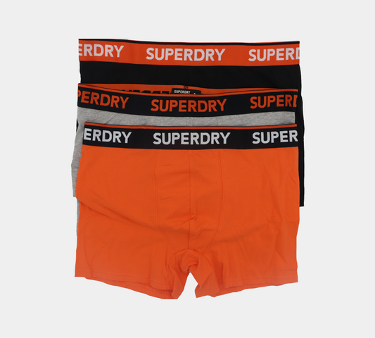 Superdry Organic Cotton M3110082A 4IX Triple Pack Boxers Black/Grey/Orange S-XL