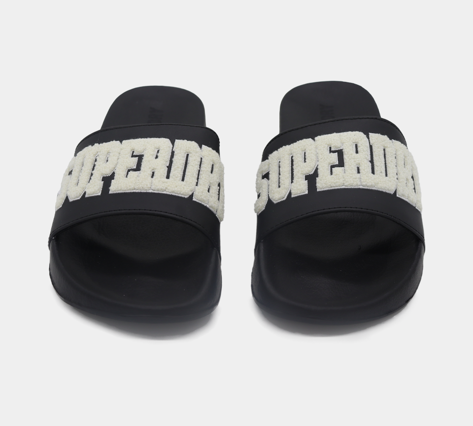 Superdry Build Logo Pool MF310134A 02A Slides Schwarz S-XL