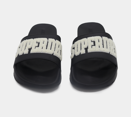 Superdry Build Logo Pool MF310134A 02A Slides Schwarz S-XL
