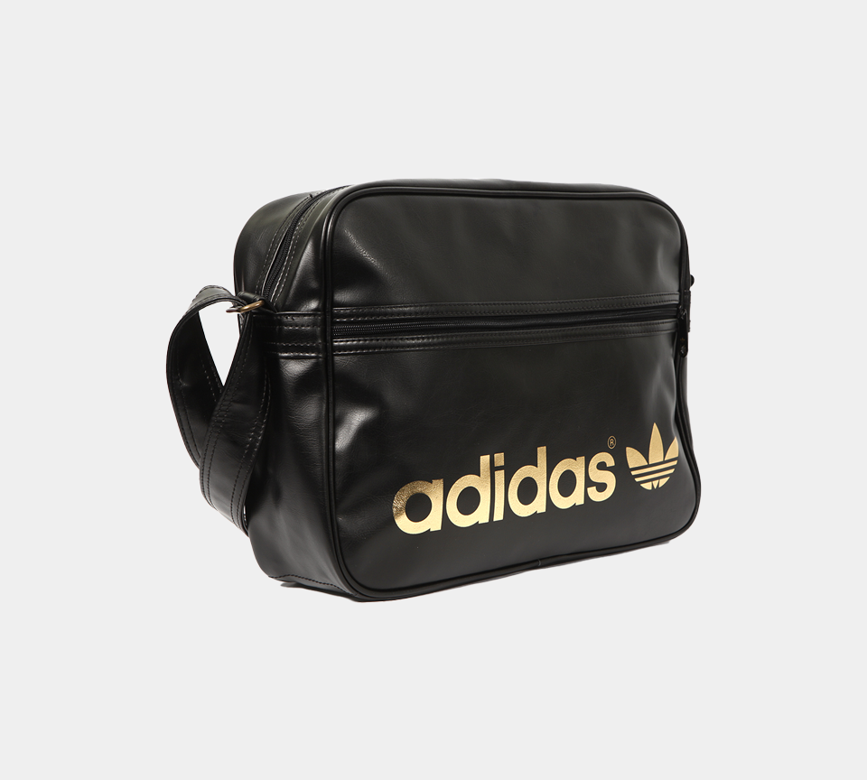 Adidas Originals Retro AC Airliner G92667 Schultergurt Flugsporttasche Schwarz/Gold Einheitsgröße