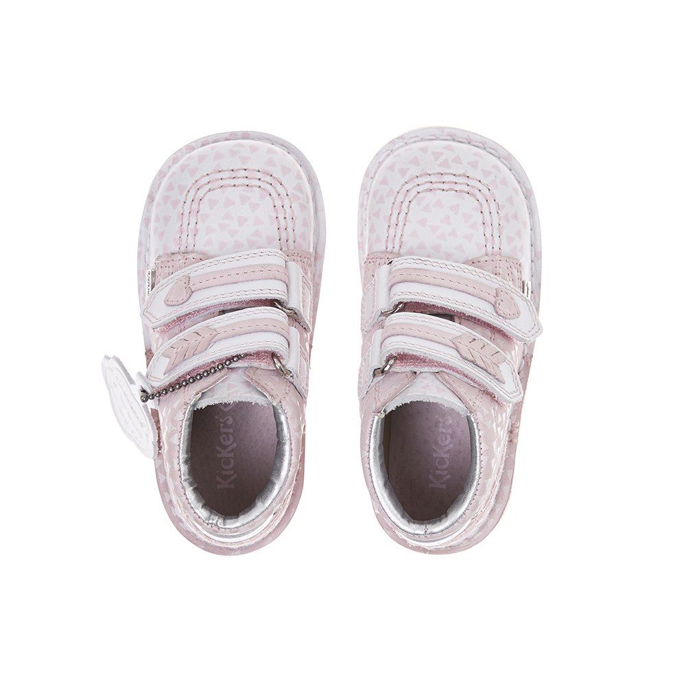 Kickers Arro LTHR INFANT 113267 ROSA/WEIßE LÄSSIGE SCHUHE FÜR MÄDCHEN 