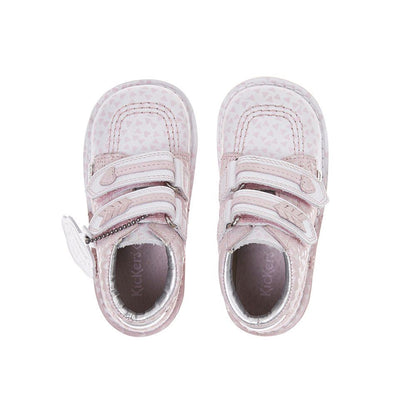 Kickers Arro LTHR INFANT 113267 ROSA/WEIßE LÄSSIGE SCHUHE FÜR MÄDCHEN 