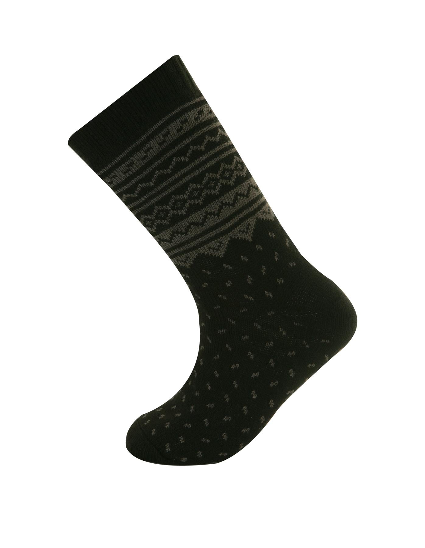 HERREN 4,7 TOG THERMALFLEECE SHERPA-FUTTER SLIPPER GRIPPER SOCKEN Schwarz