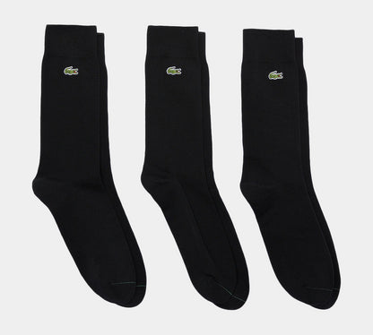 Lot de 3 paires de chaussettes Lacoste RA4744 00 964 en coton mélangé Noir/Vert