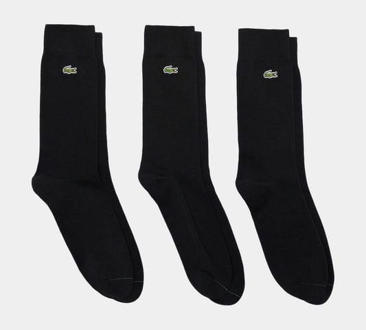 Lot de 3 paires de chaussettes Lacoste RA4744 00 964 en coton mélangé Noir/Vert