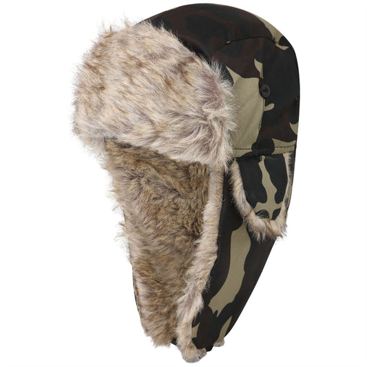 BROWN CAMOUFLAGE TRAPPER HAT 58-60CM