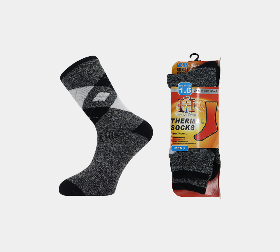 Mens Thermal M10816 Grey/White 1 Pair