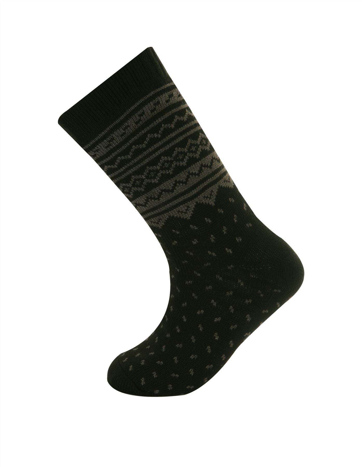 1 Paar M10785 HERREN 4,7 TOG THERMALFLEECE SHERPA-FUTTER SLIPPER GRIPPER SOCKEN – Schwarz