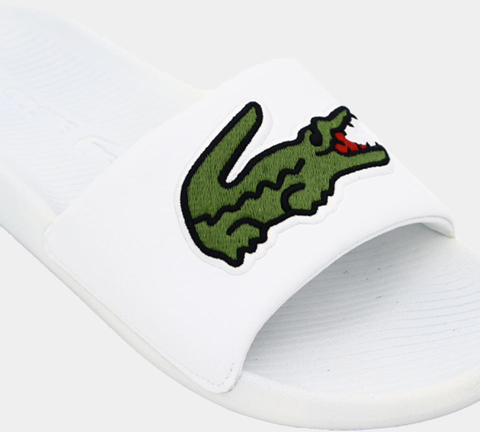 LACOSTE Croco Slide 319 4 US CMA 7-38CMA0073082 WHT-GRN UK 6-11