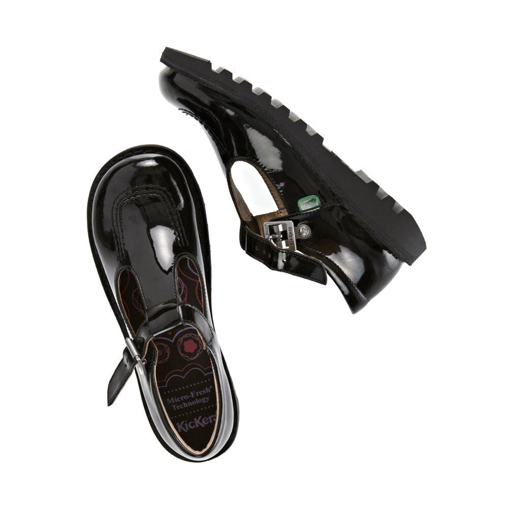 Kickers Classic Kick T-Bar Patent Schwarz 112532 Schulschuhe 