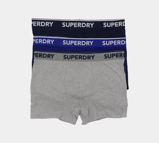 Superdry Organic Cotton M3110082A 4KB Triple Pack Boxers Black/Navy/Grey S-XL