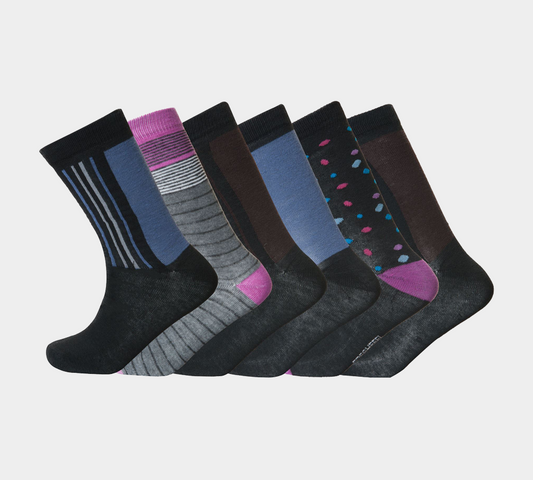 Calvin Coloured Design Smart Suit Work Golf Cotton Blend Socks