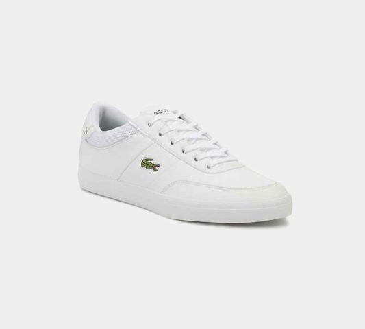 LACOSTE COURT-MASTER 118 2 CAM WHT/NVY LEATHER TRAINERS