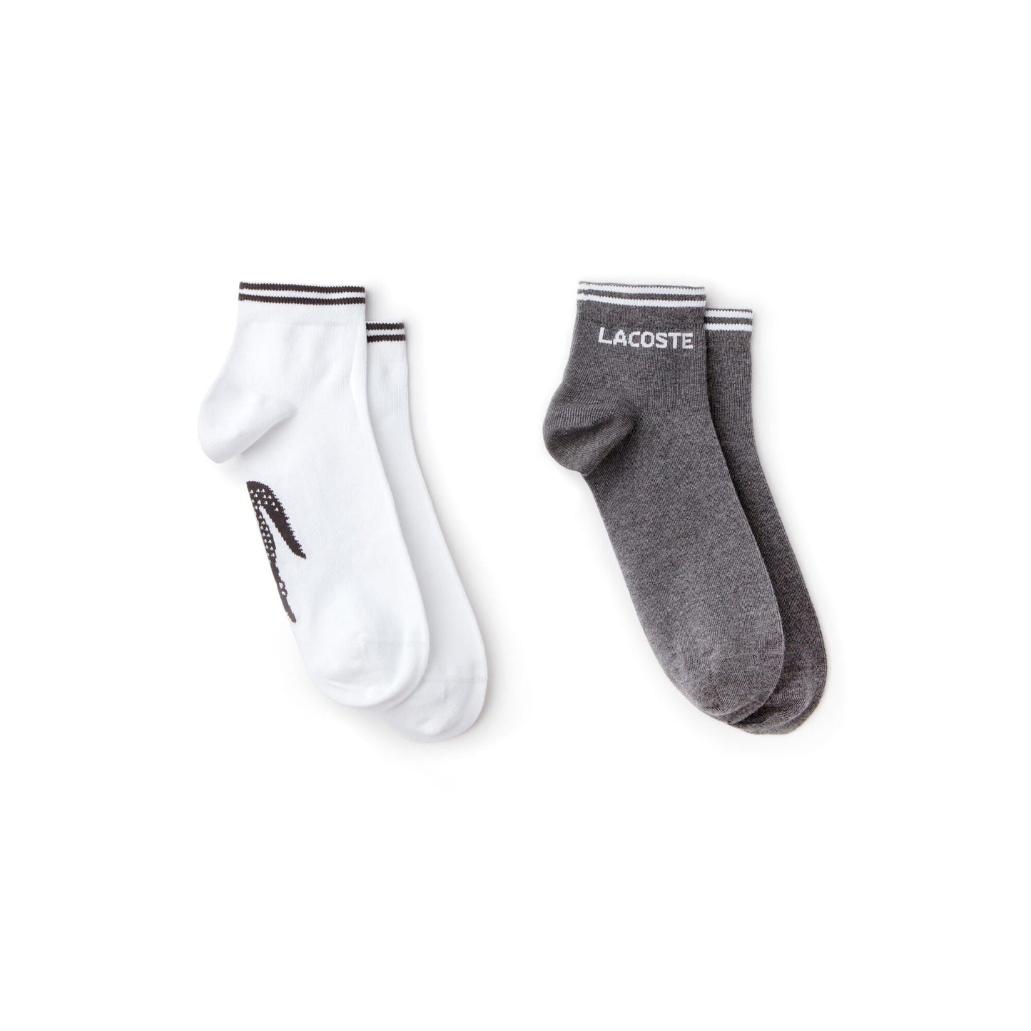 Lacoste (RA8495 00 NJK 4) Chaussettes de sport hautes quilaty 100 % authentiques - Gris 