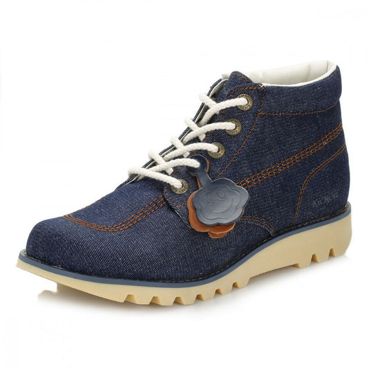 Kickers Mens Kick Hi Denim Boots 14035 Dark Blue