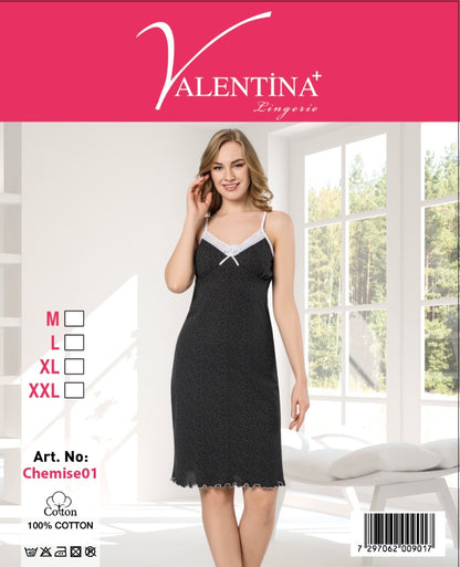 100% cotton Ladies V-Neck Night Shirt Women Nightdress Nighties Suit